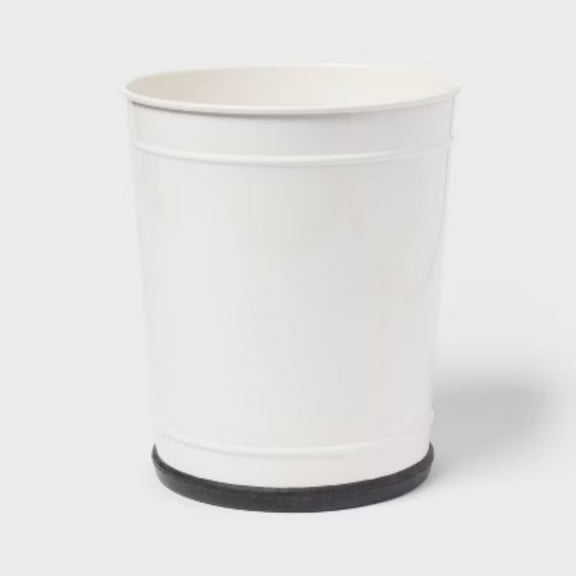 Enameled Look Metal Wastebasket
