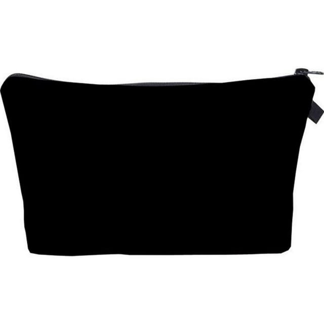 Bolsa de maquillaje HUOGUO pequeña para bolso de viaje y cosméticos, color negro