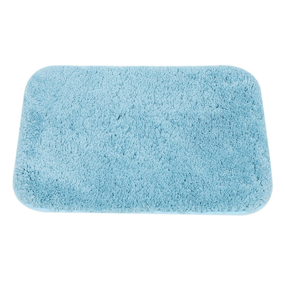 Bathroom Shaggy Bath Mat Fluffy Nonslip Door Floor Rug Blue 20" x 31