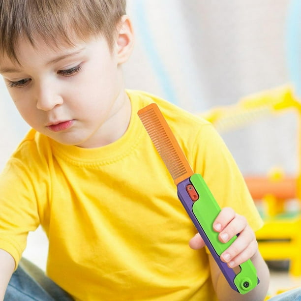 Cuchillo de impresión 3D, cuchillo de diseño creativo, modelo mini para niños y niñas (verde morado)