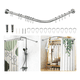 thumbnail image 2 of Tubo para Cortina de Baño Extensible(100-150cm Y 80-110cm), 12 Ganchos Malubero, Plateado, 2 of 5