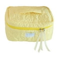 thumbnail image 1 of Quilted Flower Cosmetic Bag Cute Storage Bag Large Capacity Soft for Work (Blue), 1 of 6