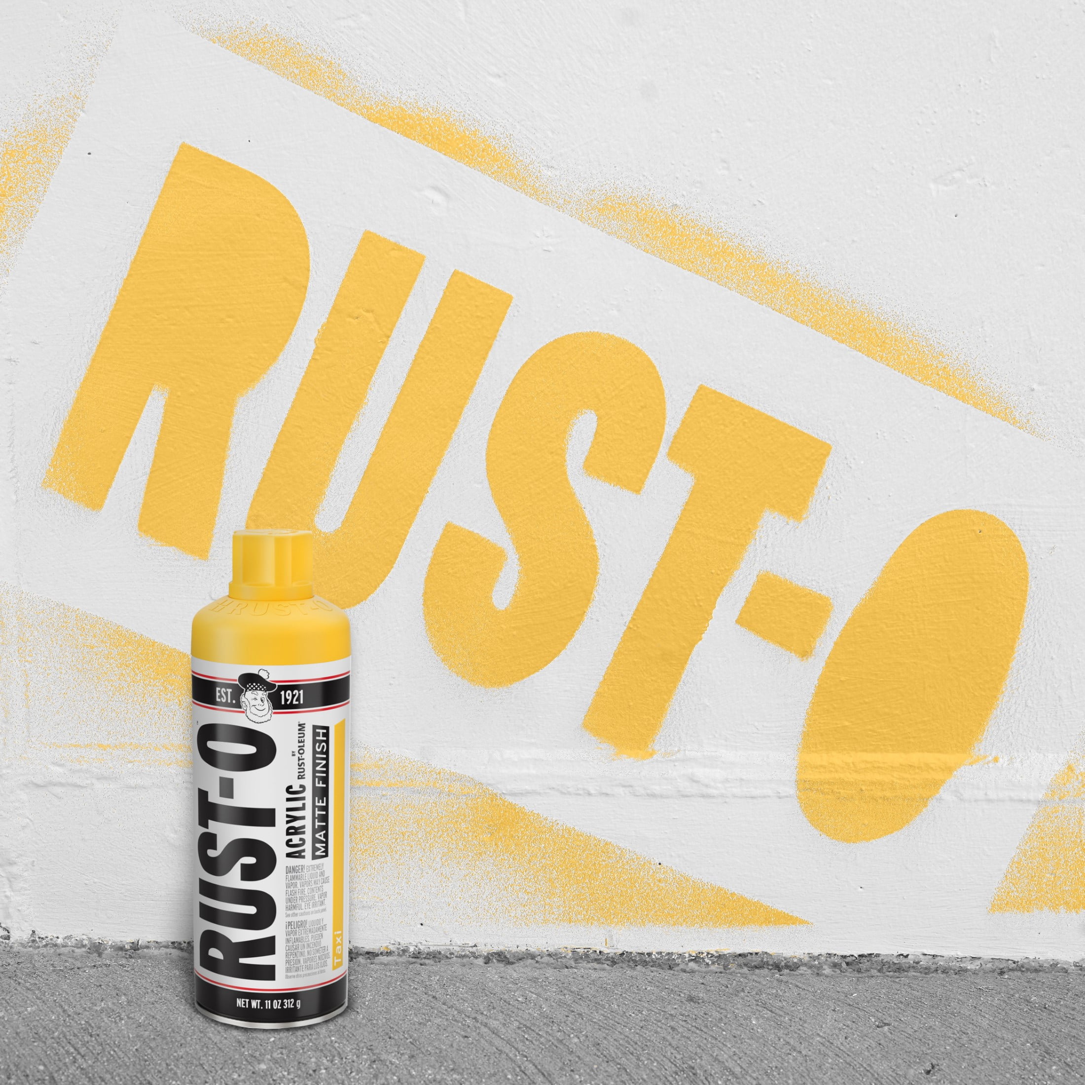 (6 pack) Taxi, Rust-Oleum Rust-O Acrylic Matte Spray Paint-392210, 11 oz