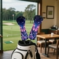 thumbnail image 4 of Yuyamidu Purple Butterfly Golf Club Head Cover with Soft Lining Flowers Driver Fairway Wood Hybrid Headcover PU Leather Golf Club Cover Gift for Golfers, 4 of 8