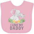 thumbnail image 3 of Inktastic I Love My Daddy Cute Elephants and Spring Flowers Boys or Girls Baby Bib, 3 of 4
