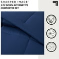 thumbnail image 2 of Sharper Image 3-Piece Navy Down Alternative Comforter Set, Full, 2 of 5