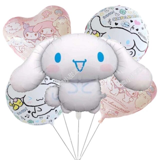 Sanrios Cinnamoroll Kuromi My Melody, globo Kawaii de Anime, decoración de fiesta de boda, arreglo metálico de cumpleaños, globos de helio
