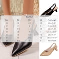 thumbnail image 3 of Samdudou Slingback Heels for Women Closed Toe Pointed Low Kitten Heel Pumps Smooth Faux Leather Minimalist Elegant Dress Shoes Slip-On Back Strap Footwear for Office Work Daily Wear, 3 of 9