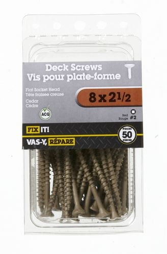 8x2-1/2" Cedar Deck Screw 50 Pieces