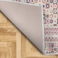 thumbnail image 3 of Retro Area Rug with Non-Slip Backing, Geometric Groovy Themed Pattern of Rounds and Squares Grunge Nostalgic Look, Quality Carpet for Bedroom and Dorm Room, 2.6' x 5', Pink Fawn Quartz, by Ambesonne, 3 of 3