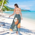 thumbnail image 7 of FORMRS Womens Long Sarong Beach Wrap Semi-Sheer Bikini Skirt Bathing Swimsuit Cover Up, Retro Floral Orange, 7 of 7
