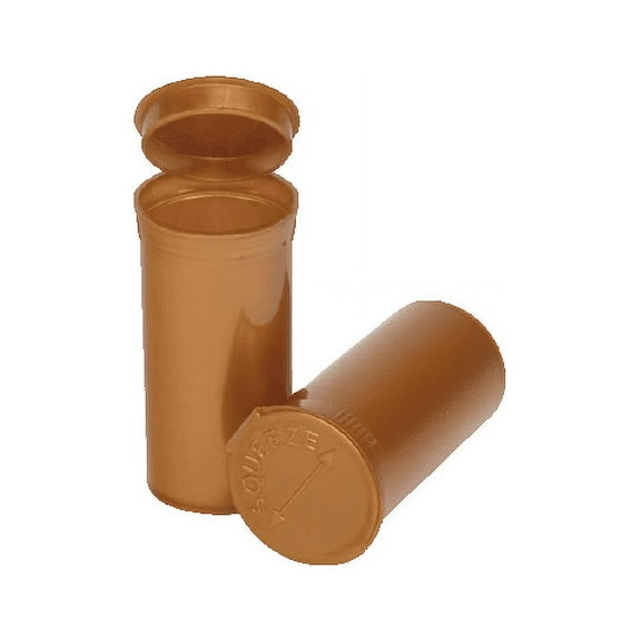 Philips Empty Prescription Pop Top Vial Made in USA Pack of 315 Dry Herb Containers with Child Resistant Solid Gold Color 13 Dram Medical Pharmacy Pill Bottles