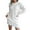 White, variant on Fjofpr Dresses for Women Knit Dress Womens Crewneck Casual Long Sleeve Autumn Winter Solid Color Loose Hip Wrap Sweater Dress