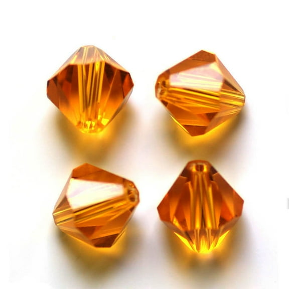 50pc Imitation Austrian Crystal Beads Grade AAA K9 Glass Faceted Bicone Orange 8x8mm Hole: 0.9~1mm