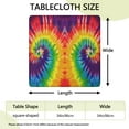 thumbnail image 2 of Colorful Tie Dye Pattern Square Fitted Tablecloth with Elastic Edge,Square Table Cover,Washable Elastic Table Cover for Home Kitchen Party Decor 34"x34", 2 of 6