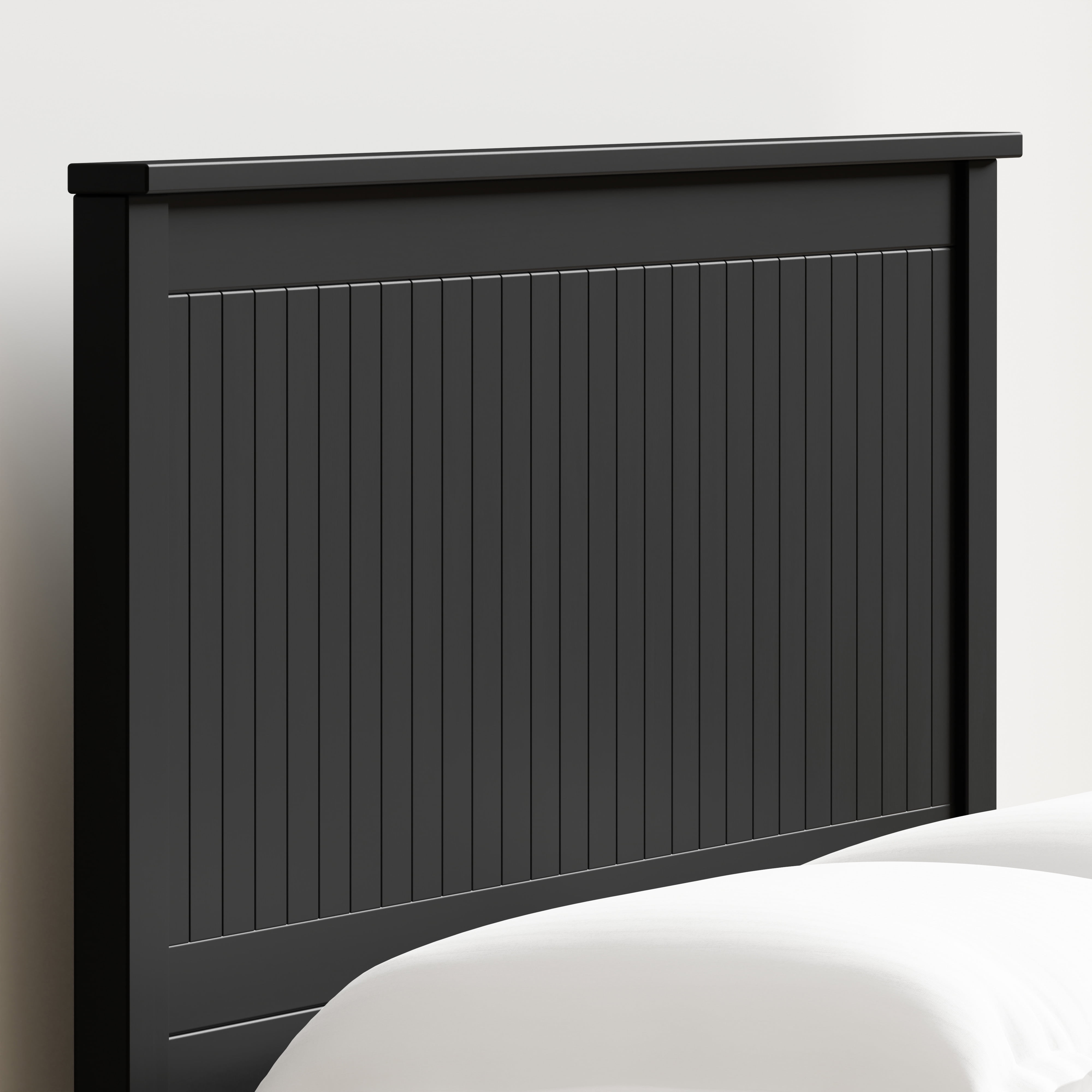 Wainscott Wood Panel Headboard in Black -  King Size
