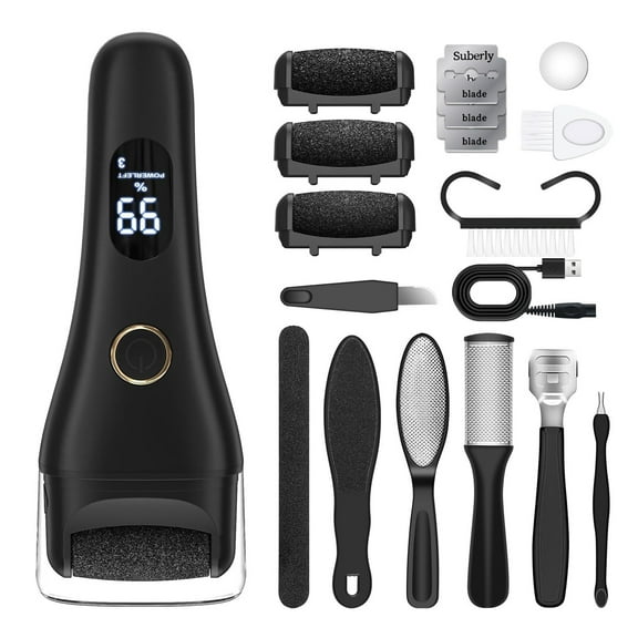 Electric Foot Callus Remover, Portable Pedicure Kit Foot File Callus Remover for feet, Professional Foot Care Pedicure Tools Foot Scrubber for Men Women Dead Skin Dry Crack Skin Calluses - 3 Speed