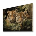 thumbnail image 2 of Designart "Tigers In Asian Painting III" Asian Print on Natural Pine Wood, 2 of 5