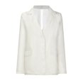 thumbnail image 4 of Meichang Womens Long Sleeve Blazer Jackets Dressy Lapel Collar Outwear Thin Open Front Cardigan Basic Solid Color Coat, 4 of 9