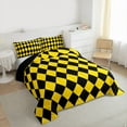 thumbnail image 3 of Homewish Rhombus Pattern Bedding Comforter Set,Modern Geometric Twin Comforter Sets,Yellow Black Buffalo Bedding Set For Boys Kids,Luxury Bedroom Decor Reversible,2pcs, 3 of 8