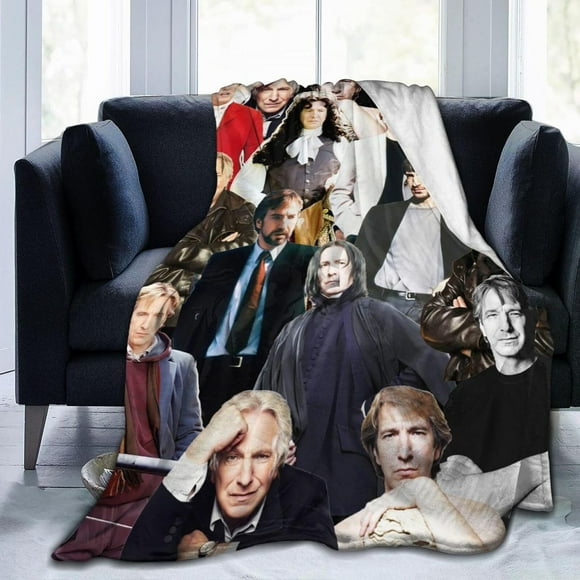 Blanket Alan Rickman Soft and Comfortable Wool Fleece Throw Blankets for Sofa Office car Camping Yoga Travel Home Decoration Cozy Plush Beach Blanket Gift