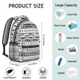 thumbnail image 6 of Boho Tribal Fashion Backpack - 17" Heavy Duty Oxford Fabric, Roomy College Daypack, Water-Resistant Vintage Print for Campus Essentials, 6 of 6