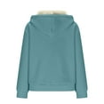 thumbnail image 6 of 2025 New Fashion Plus Size Women's Solid Color Long Sleeved Zipper And Fleece Hooded Sweatshirt Jacket Top, 6 of 9