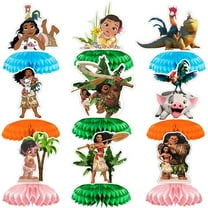9Pcs Moana Cartoon Theme 3D Double Side Honeycomb Centerpieces Table Toppers,Cartoon Birthday Party Decorations Supplies for kids.