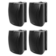 4) Rockville WET-6B 70V 6.5" IP55 Black Commercial Indoor/Outdoor Wall Speakers