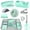 Green, variant on Black Office Desk Accessories Supplies Set Drawer Organizer Stapler And Tape Dispenser Staple Remover Staples Paper Clips Scissor Sticky Note