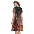 thumbnail image 2 of Bixox Robe d'Été à Manches Courtes pour Femmes Robe Ample Longueur Genou avec Poches-Astronaute sur Mars A, 2 of 7
