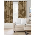 thumbnail image 2 of Brown Floral Silhouette Blackout Curtains for Bedroom/Living Room, Thermal Insulated Kitchen Curtains, Spring Farmhouse Vintage Flowers Grommet Darkening Window Treatment Drapes 52"x84"x2, 2 of 8
