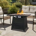 thumbnail image 5 of Afterglow 32" Terrafab Top & Metal Base Firepit Internal Gas Tank Kd Square 40000 Btu, Iron Fire Pit Table with Decorative LED Lighting Options, 5 of 9