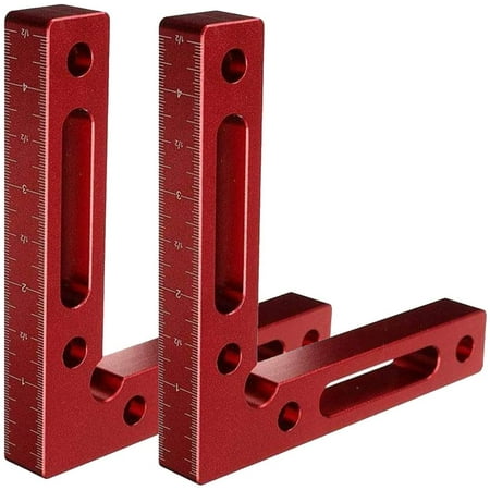 

Aluminum alloy 90 degree positioning brackets 12 x 12 cm clamping square right angle clamps carpentry tool for clamping boxes frames and shelving cabinets.