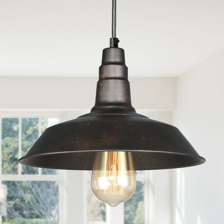 

LNC 1-Light Bronze Modern Farmhouse Pendant Light/ Mini Kitchen Island Light 10.2 W x 6.3 H