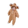 thumbnail image 2 of qILAKOG Fleece Baby Bunting Bodysuit – Infant One Piece Kids Hooded Romper Outerwear Toddler Jacket Newborn Baby Onesie Snowsuit Footie Romper Fleece Hooded Jumpsuit Khaki 3-6 Months, 2 of 8