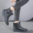 thumbnail image 2 of Stylish Women's Ankle Boots Casual Lace Up Solid Color Flat Wide Mouth Comfortable Footwear for Large Sizes Short Boots, 2 of 9