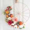 thumbnail image 5 of Bicycle Wheel Form Metal Wreath Rings 14In Metal Wire Frame DIY Craft Decoration Home Door Window Garden Porch Patio Wall Hanging Decorative Valentine Halloween Thanksgiving Autumn Fall Decor Set of 2, 5 of 7