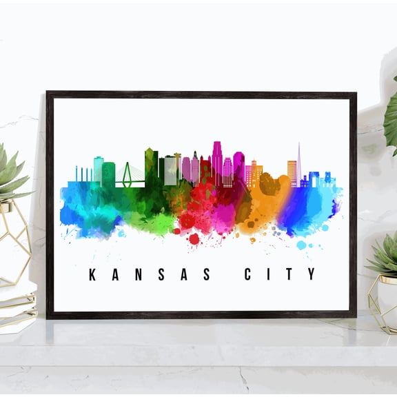 Pera Print Kansas City Skyline Missouri Poster, Kansas City Cityscape Painting Unframed Poster, Kansas City Missouri Poster, Missouri Home Office Wall Decor - 5x7 Inches
