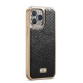 thumbnail image 2 of Allytech Stylish Case Snakeskin Pattern PU Leather Case with Snakeskin Pattern Gold Plating Bumper Ultra Slim Case For iPhone 13 Pro Max,Black, 2 of 5