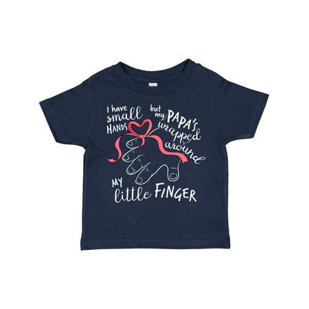 

Inktastic I Have Small Hands but My Papas Wrapped Around My Little Finger Gift Toddler Boy or Toddler Girl T-Shirt