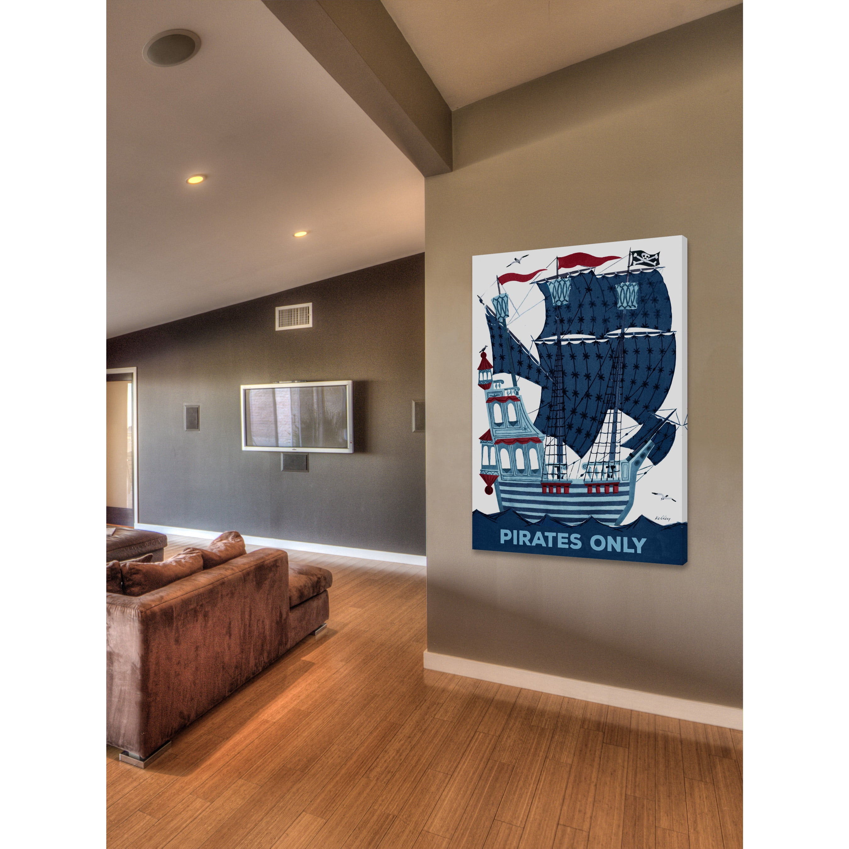 Marmont Hill "Pirates Only" by Curtis Painting Print on Canvas