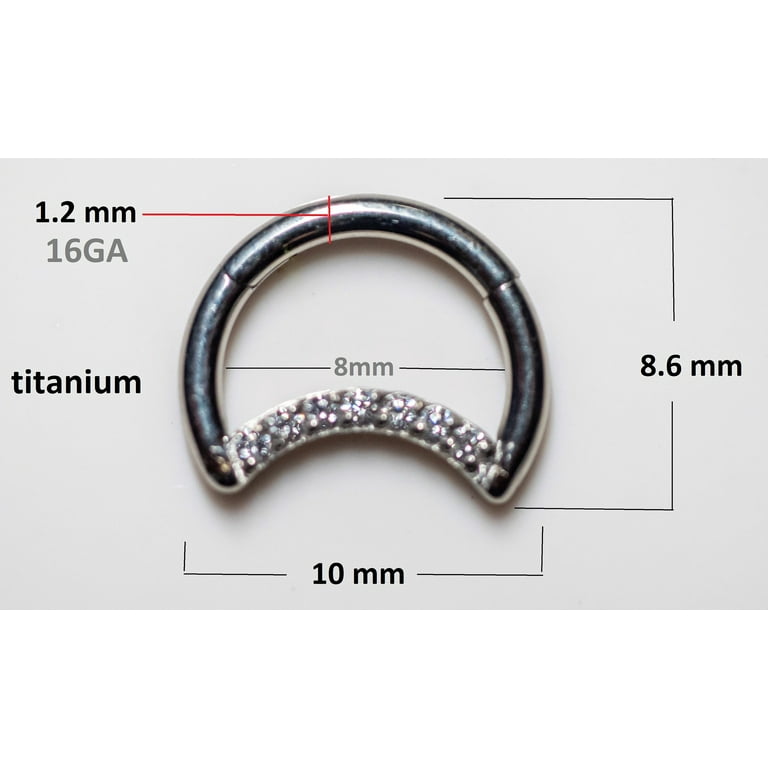 Implant Grade Titanium White CZ Hinged Clicker Nipple Shield Implant Grade Titanium White CZ Hinged Clicker Nipple Shield
