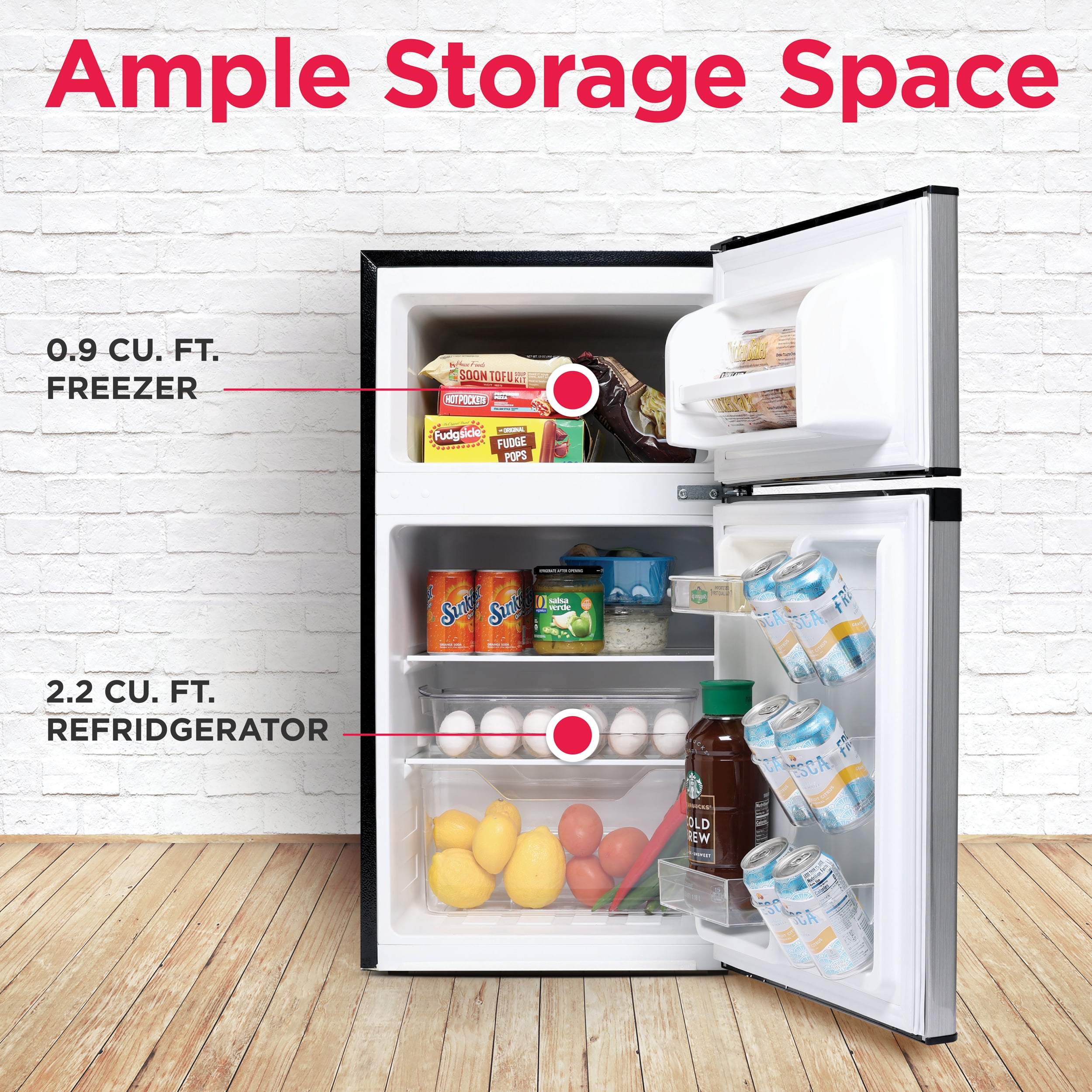 Frigidaire 3.2 Cu. Ft. 2 Door Compact Refrigerator, Stainless Steel