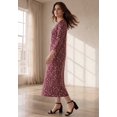 thumbnail image 3 of Ellos Plus Size Cotton Spandex Jersey Three-Quarter Sleeve Scoopneck Maxi Dress, 3 of 5