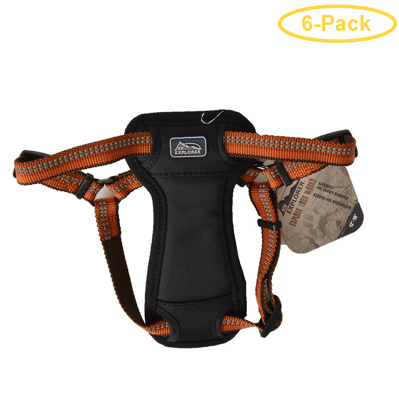 K9 Explorer Reflective Adjustable Padded Dog Harness Campfire Orange
