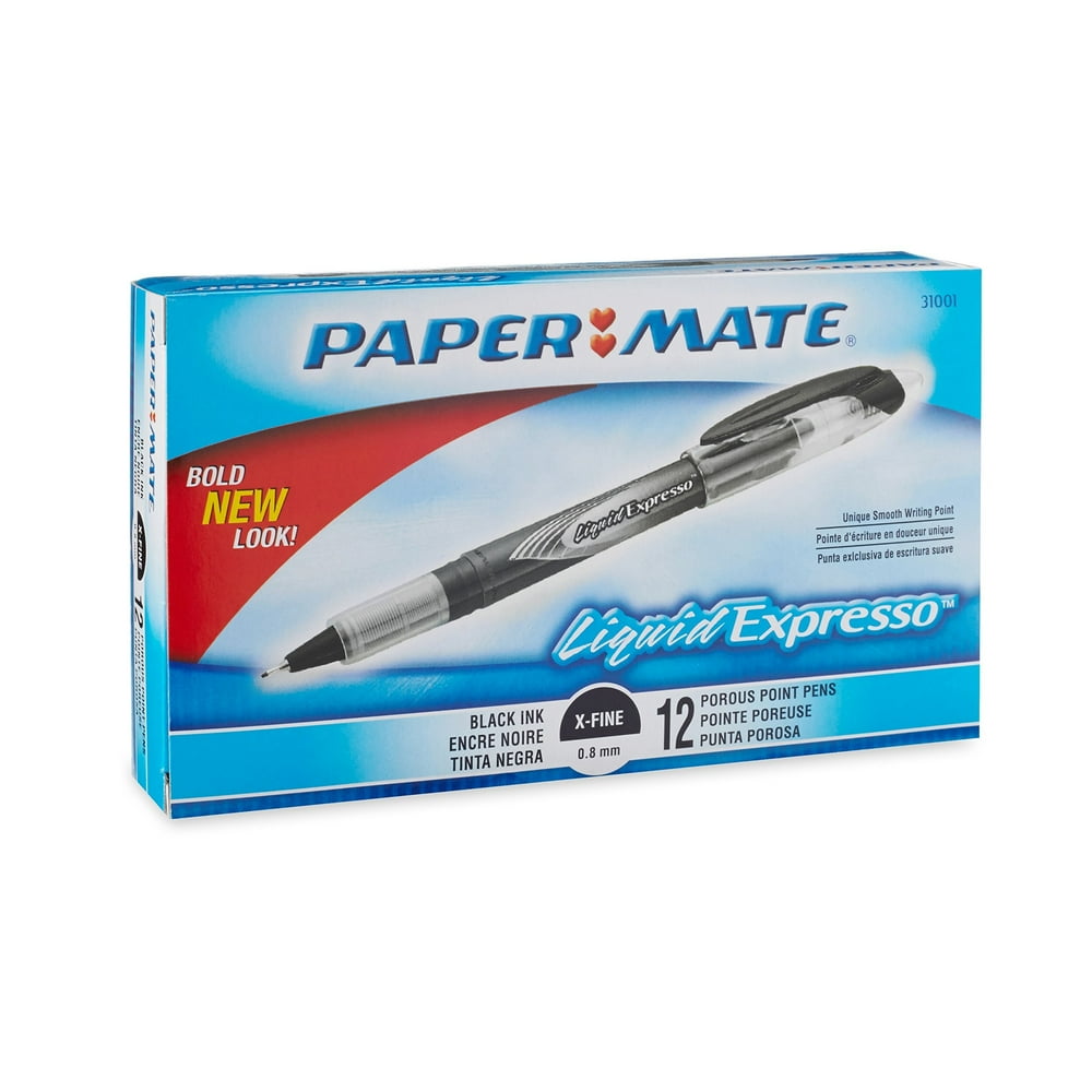 Paper Mate Liquid Flair PorousPoint Pen, ExtraFine Tip, 12Pack