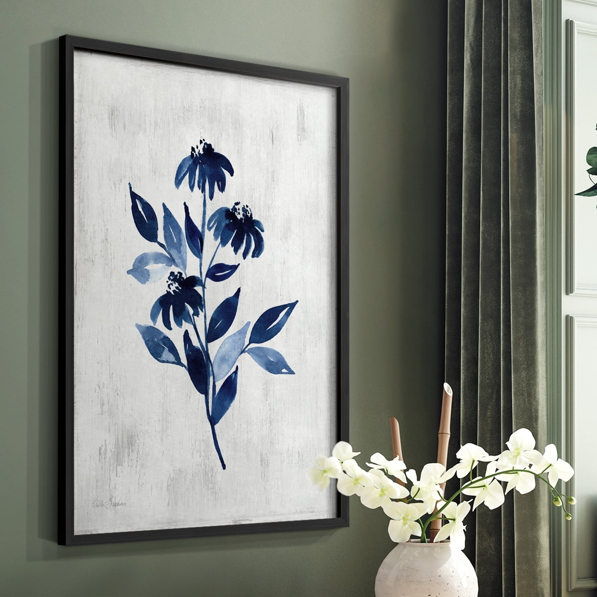 Wild Indigo I Framed Print in Black Solid Wood 11 x 14 Framed Print