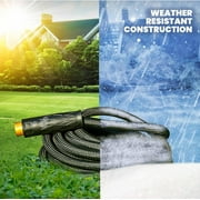 HYDROSTEEL PRO 50 Ft Metal Garden Hose with Nozzle, Indestructible 3-Layer Stainless Steel Heavy Duty Water Hose 50Ft x 5/8 in. Kink Free Design Will Not Kink, Flexible, NON Expandable, 500 PSI