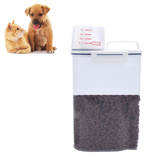 ZWMBYN Dog and Cat Food Storage Container 6L, Cute Pet Food Storage  Containers with Lids Airtight, Metal Cat Food Bin with Measuring Cup, Cat  Food Can Covers Lids and Spoons, Cat Mouse